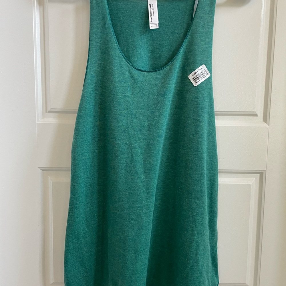 Tri Evergreen & Tri Lemon American Apparel Tri-Blend Sleeveless Racerback Tank - Picture 11 of 12